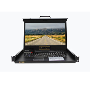 Conmutador KVM USB OEM 3 en uno 16 puertos Consola KVM VGA 17 pulgadas 1U Montaje en rack LCD Conmutador KVM Control e interruptor