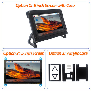 Schermo Touch Screen da 5 pollici 800*480 LCD compatibile HDMI con supporto acrilico per Monitor secondario Raspberry Pi 4 3B arancione Pi PC