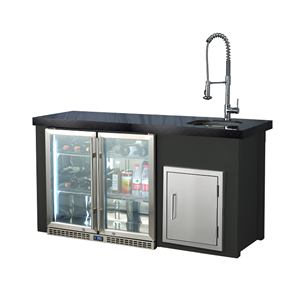 Modular ngoài trời tủ bếp với bồn rửa bếp duy nhất cửa cơ thể + đá cẩm thạch cho BBQ grills đi kèm với refrirator vòi nước - Product Image 6
