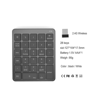 Miniteclado de tijera multifunción portátil, recargable, teclado con número, USB, BT, inalámbrico, 28 teclas, numérico, para Finanzas