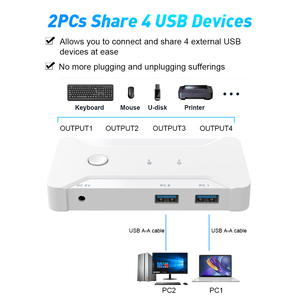 USB <strong>3</strong>.0 <strong>Switch</strong> Selector <strong>KVM</strong> Switcher 2 PCs Sharing 4 Devices 6 Port USB <strong>KVM</strong> <strong>Switch</strong>