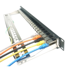 制造19英寸1u Stp Ftp屏蔽全负载24端口Rj45模块化Cat 6a Cat6a直列耦合器梯形插孔接线板 - Product Image 3