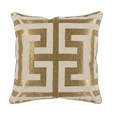 Giáng Sinh Trung Tâm 18 "Kim Loại Vàng Và Màu Be Lá In Sọc Thiết Kế Vuông Ném Home Đệm Vỏ Gối - Product Image 3