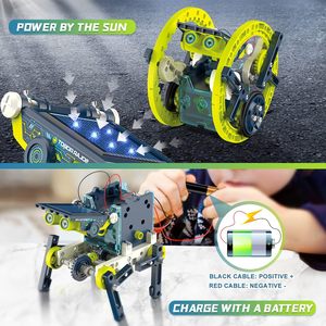 DIYの自己組み立てソーラーロボット12 in 1 STEMサイエンスキット子供用教育玩具 - Product Image 5