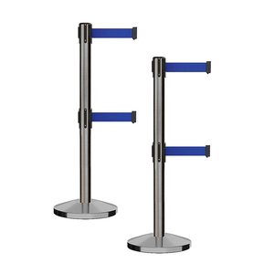 Hot Bán Dòng Kép Có Thể Thu Vào Vành Đai Đứng Bài Ngân Hàng Hàng Xếp Hàng Đứng Kiểm Soát Đám Đông Stanchion Bài - Product Image 2