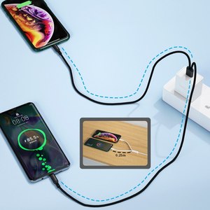 Wholesale <strong>1</strong>.2m USB <strong>2</strong> <strong>in</strong> <strong>1</strong> Data Cable Type c Micro Ports Fast Charging 5A Nylon High Speed Mobile Phone Usb Data Cables - Product Image 2
