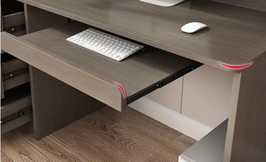 Mesa de estudio de madera directa de fábrica con 3 cajones y estantería, escritorio de ordenador portátil para el hogar - Product Image 3