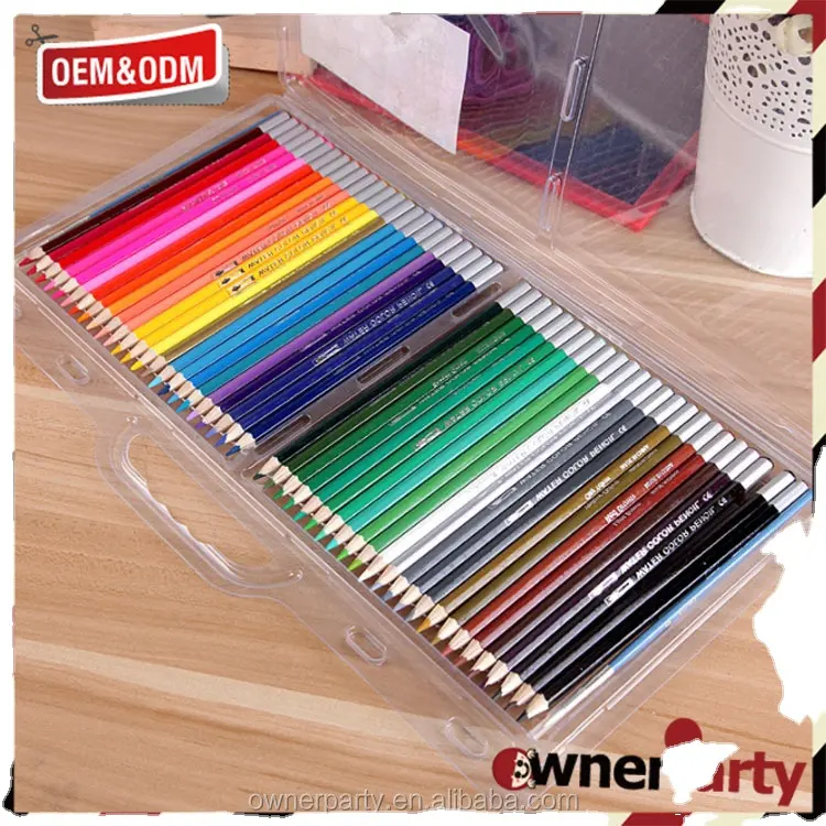 Suluboya renkli kalem seti PVC çanta, 7-Inch, 48 adet, üzerinde Logo baskı kalem ve paket
