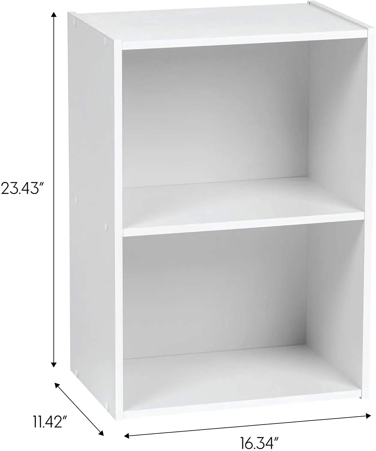 Modern Wooden 2 Tier Storage Cube Cabinet Minimalist Bookshelf Modern Floor Standing Bookcase Book Display Rack