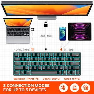 Cross Border T30 RGB 63 Key 2.4G Wireless Bluetooth Three Mode True Mechanical Wired <strong>Keyboard</strong> <strong>for</strong> <strong>Notebook</strong> Tablet Games - Product Image 5