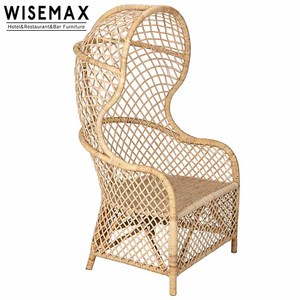 WISEMAX ריהוט אינדונזי מודרני אמנותי עיצוב אחת גבוהה בחזרה כיסא כסא גן סלון קש כיסא פנאי