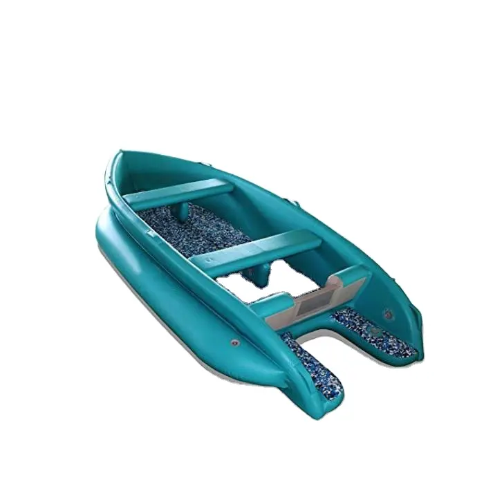 Nuevo barco de motor de pesca plegable inflable de PVC de moda utilizado para rescate y deriva en lagos y ríos