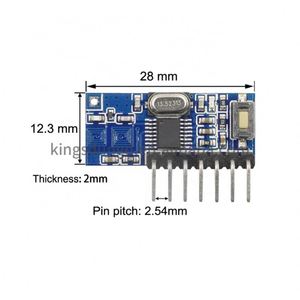 DC 3.3V〜5V433Mhz学習コード1527/2262デコードチップ4-CHワイヤレス受信モジュールヘテロダインレシーバーRX480E - Product Image 1