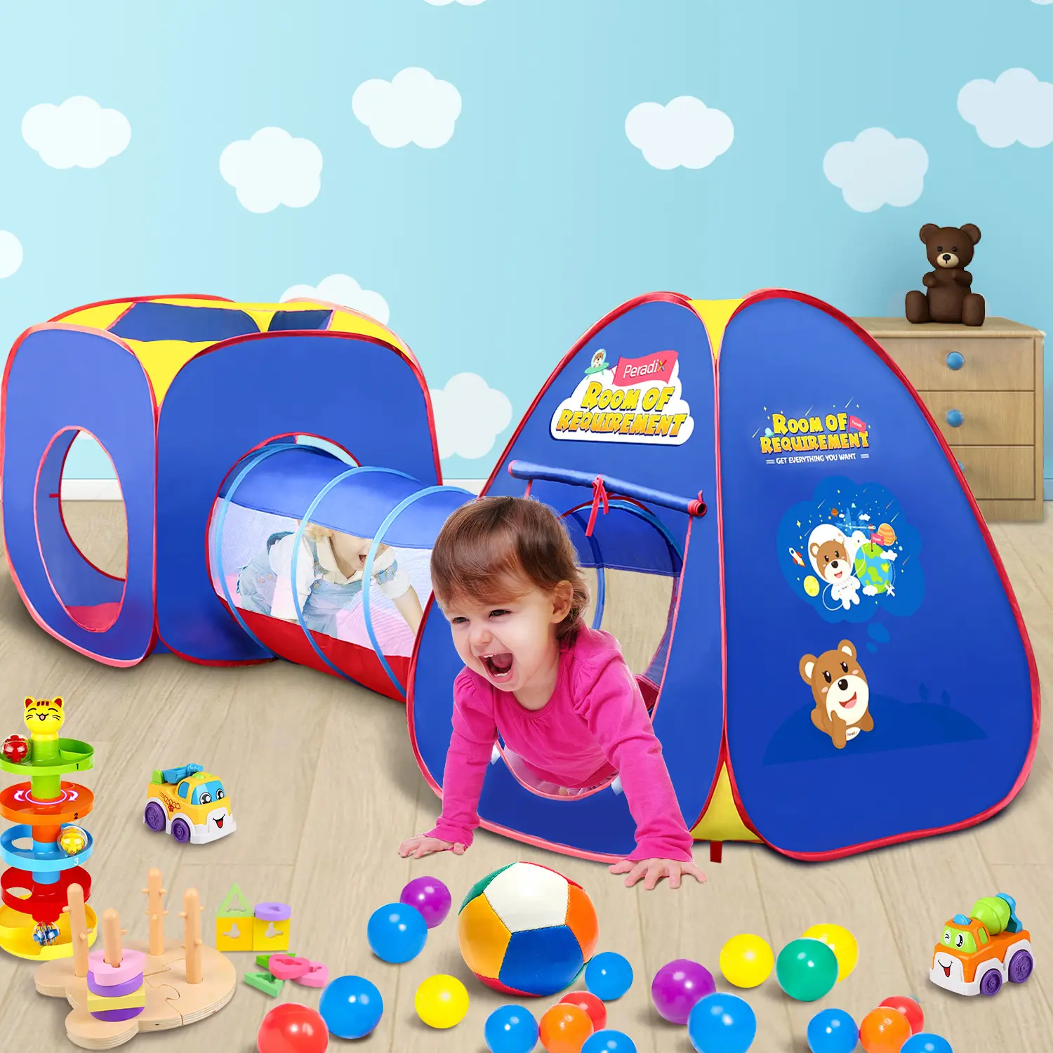 Hochwertiges Kinder tunnel zelt Kinder Indoor Play Toy Paly Stoff zelt Faltbares Spielhaus