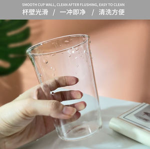 咖啡店高硼硅玻璃设计师冰凉饮料透明单层玻璃杯家用冷冲泡杯 - Product Image 4