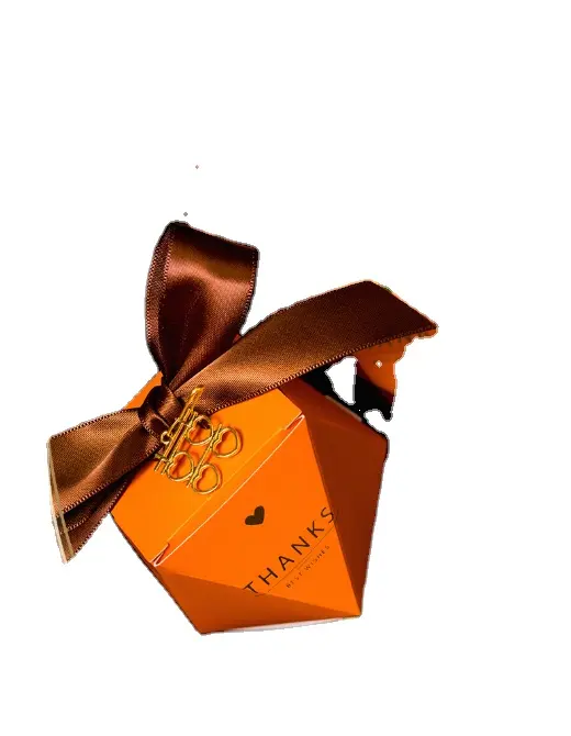 オレンジ色の包装カートンクリエイティブ結婚用品スイーツボックスキャンディースイーツペーパーボックス