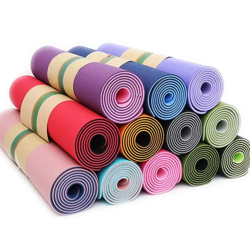 CHOOYOU Großhandel Hochwertige benutzer definierte umwelt freundliche Heimfitness-Trainings matte TPE Zweifarbige Yoga matten mit Aufdruck