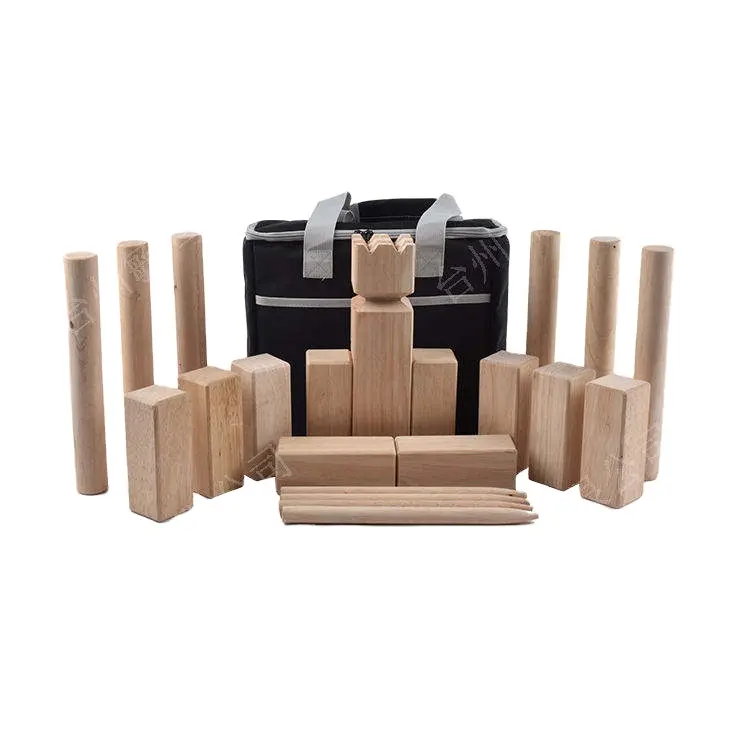 The Factory Specializes In The Production Of Wooden Outdoor Viking Chess Set Kubb Yard Game Set Gift Carrying Bags