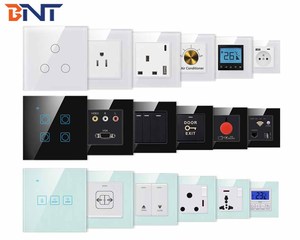Boente-Interruptor táctil de 86x86mm, Control multifuncional, compatible con Alexa, Google Home, UK, EU, enchufe de pared de vidrio eléctrico con Wifi - Product Image 1
