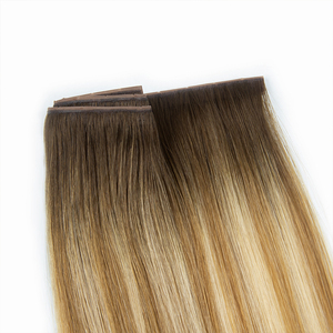 Yuanzhen 100% ต่อผมมนุษย์แท้ติดหนังกำพร้าแบบไร้รอยต่อ XO รูต่อแบบตรงเรียบ - Product Image 2