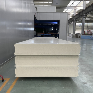 Panel dinding Interior Prefab 100mm/150mm/200mm Panel eksterior dinding sisi PU/PIR tahan api terisolasi untuk ruang dingin - Product Image 4