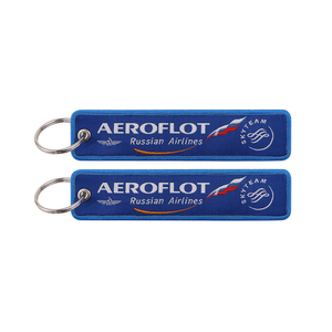 Thiết Kế Tùy Chỉnh Vải Mang Nhãn Hiệu Hãng Hàng Không Khóa Keychain Pilo Dệt Thêu Máy Bay Phản Lực Tag Keychain Bay - Product Image 5