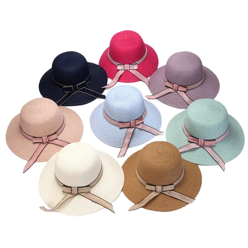 Hot Selling Cheap Wholesale Fashion Summer Braid Straw Hats Sun Paper Braid Beach Hat For Women