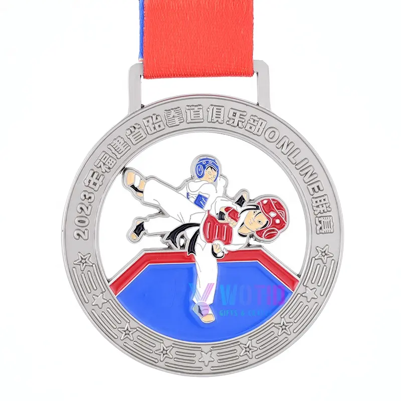 Custom 3D Gold Silver Bronze Zinc Alloy Metal Medalla Jiu Jitsu Judo Kung Fu Karate Taekwondo Medal