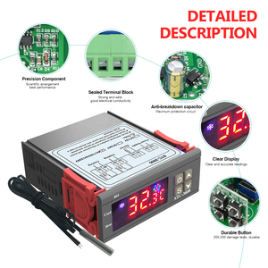 12V 24V 110〜220Vマイクロコンピューター温度コントローラー温度調節器デジタルサーモスタットセンサー加熱冷却STC-3000 - Product Image 6