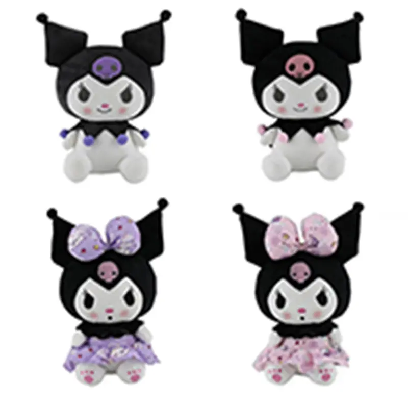 QY Novo produto anime Kuromi boneca de pelúcia Lolita vestido de princesa minha melodia coração feminino boneco diabo fofo