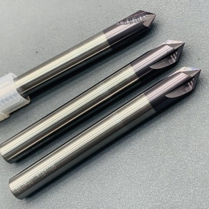 High Precision 60/90/120 Degree V Groove TiSiN Coated Solid Carbide <strong>Chamfer</strong> <strong>End</strong> <strong>Mill</strong> for Metal Lathe Cutting