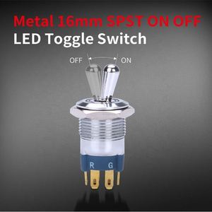 Interruttore a levetta a pulsante impermeabile 12 Volt LED triplo RGB illuminato 12 V (rosso verde blu) 16mm - Product Image 2