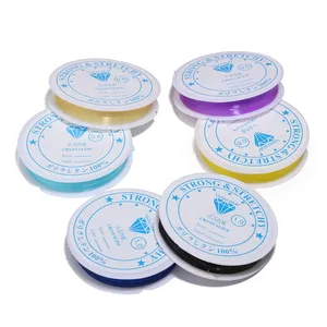 10件0.6/0.8/1毫米彩色塑料水晶绳线/串强力弹性DIY珠宝制作手链项链制作工艺 - Product Image 6