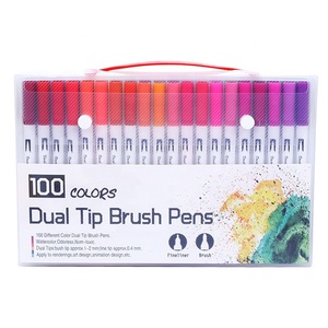 12 Set dergi planlayıcısı renkli güzel nokta İşaretleyiciler çizim boyama fırçası kalemler setleri özel çift ucu sanat belirteçleri - Product Image 2
