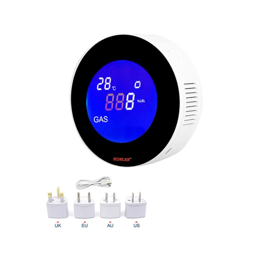 Detector de Gas Wifi Tuya SmartLife App Control Sensor de alarma de fuga de Gas Natural Combustible para alarma de seguridad del hogar