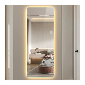 Novo Design Barber Shop Espelho Home Decor <span class=keywords><strong>Sensor</strong></span> de Toque Interruptor Parede Suspensão Iluminado Inteligente Led Vestir Espelho com Luz
