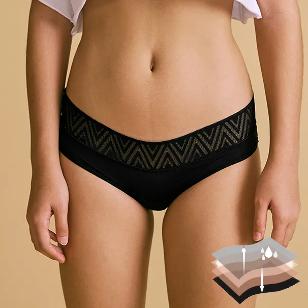 Bragas menstruales de cuatro capas para mujer, bragas S-2XL a prueba de fugas, ropa interior Sexy de malla transpirable, pantalones de período fisiológico