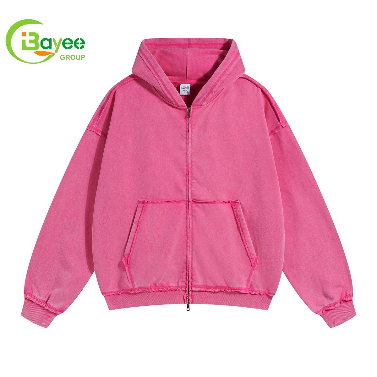 Sudadera con capucha rosa lisa