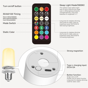 2025 New Design 360&deg; RGBWC Color Changing Rechargeable LED Bulb With Magnets Wall <strong>Light</strong> Chandelier Emergency Bulb - Product Image 5