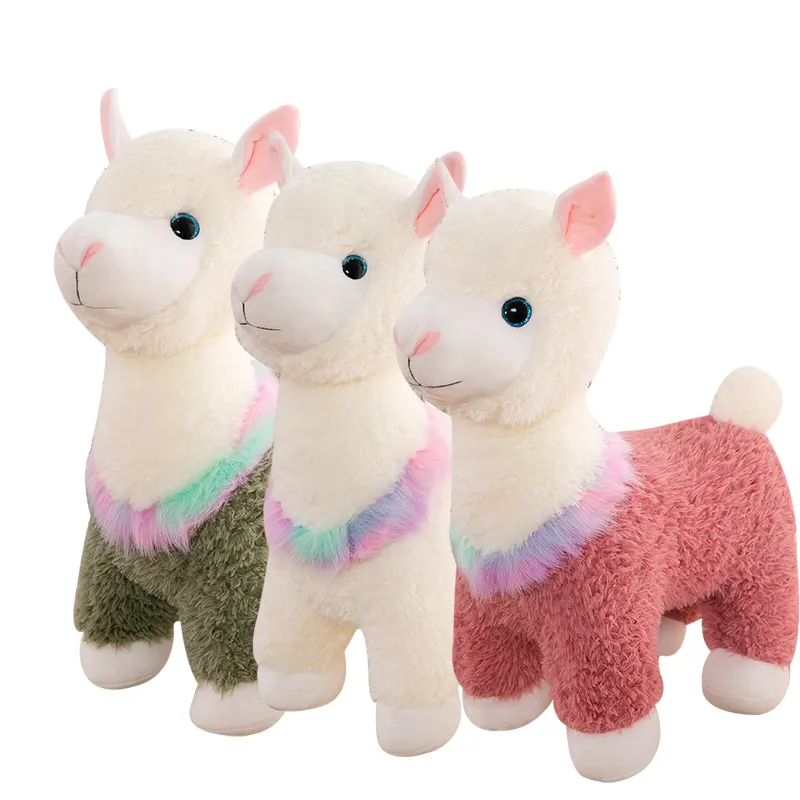 Güzel 23cm beyaz alpaka llama peluş koyun el bebek alpaka peluş oyuncaklar bebek doğum günü hediyeleri alpaka