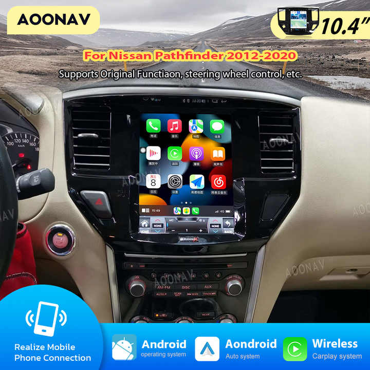 10.4 Inch Android Car Radio For Nissan Pathfinder 2012-2019 Stereo Multimedia VideoPlayer Wireless WIFI Carplay GPS Navigation