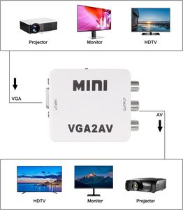 HD 1080P Audio Video Converter PC <strong>to</strong> TV with USB Power Cable <strong>VGA</strong> <strong>to</strong> AV <strong>RCA</strong> Composite Converter Adapter Box - Product Image 6