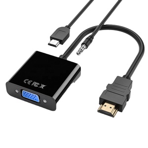 Factory HD MI to <strong>VGA</strong> Converter Adapter with Audio Power Supply HDTV to <strong>VGA</strong> TV Projector Set-top Box Connection Cable - Product Image 2