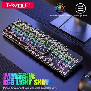 Low Profile Backlit Gaming Mechanical <strong>Keyboard</strong> Keycap Set For ANSI Layout USB Interface New Black Pink White Colors - Product Image 4