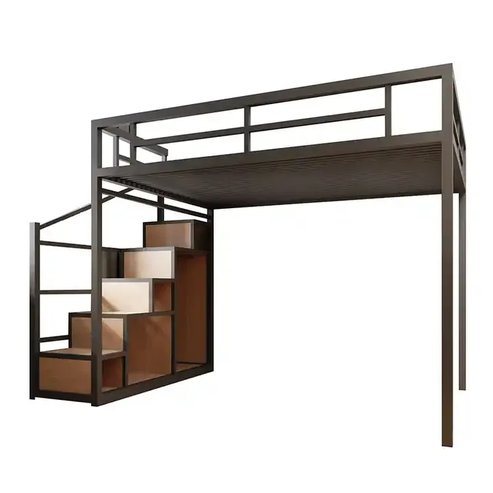 Vente en gros de pièces solides pour cadre de lit en métal Lit double superposé en métal sans ressorts pour hôtel Lit d'étudiant en métal au design moderne