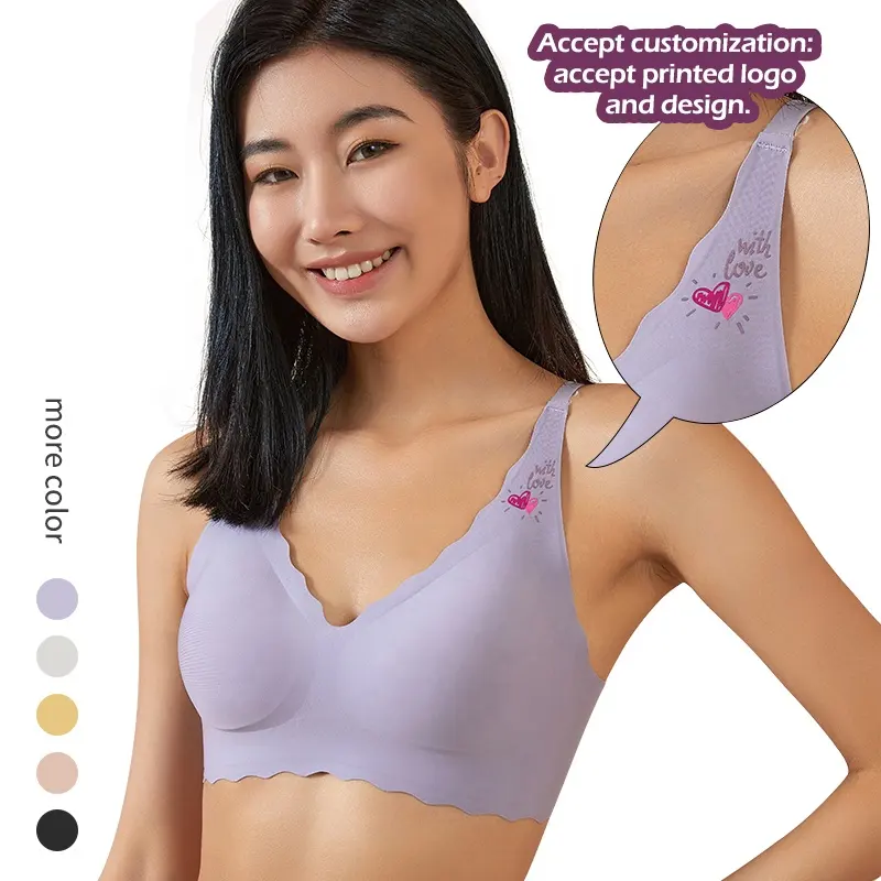 Lingerie asiática em spandex aiermei, sutiã de náilon sem costura, para mulheres, uso no gelo, seda, anti-rugas