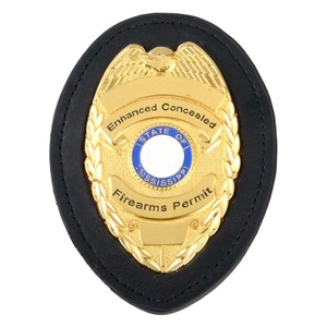 Nhà Máy Giá biểu tượng tùy chỉnh 2D thiết kế hợp kim kẽm kim loại ví da chủ An ninh huy hiệu - Product Image 1