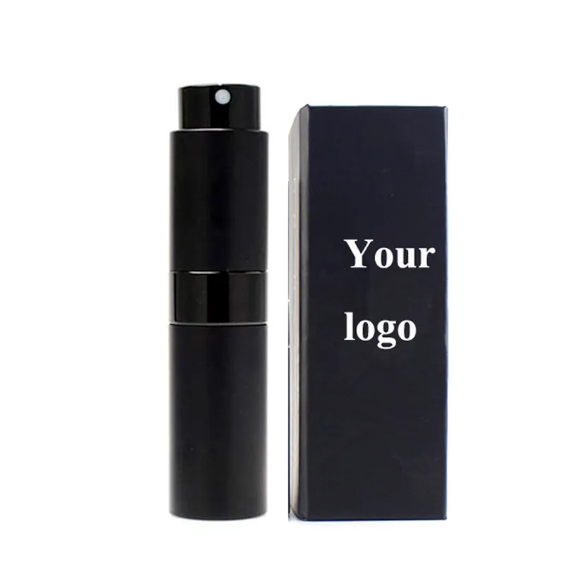 twist up perfume atomizer 8ml 10ml 15ml aluminum Travel glass spray Perfume Refillable bottles with box