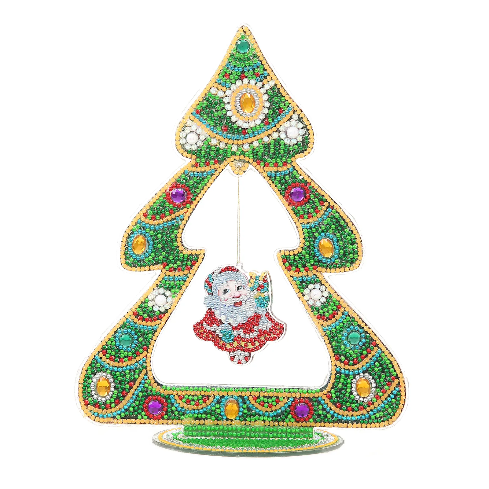Christmas Tree Table Top Diamond Painting Kits Luminous,DIY 5D Diamond Art Desktop Christmas Decorations Ornaments