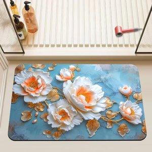 数码打印3D视觉快速脚干燥橡胶淋浴垫硅藻土防滑硅藻土浴室浴垫 - Product Image 3